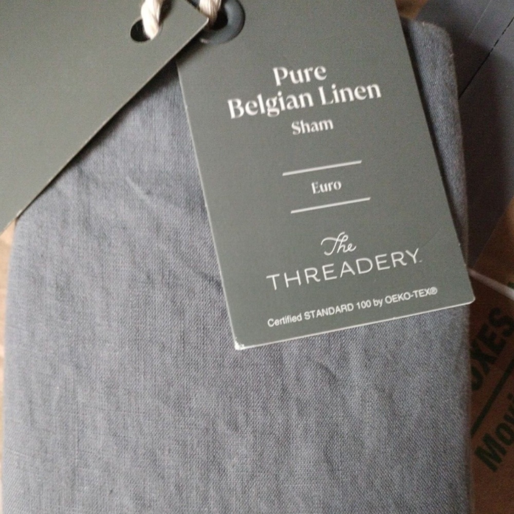 New The Threadery Euro Pillow Sham Gray - Quiet Shade